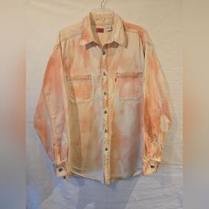One Of A Kind Levi's Men's (L, Orange & White) Long-Sleeve Button Down Shirt